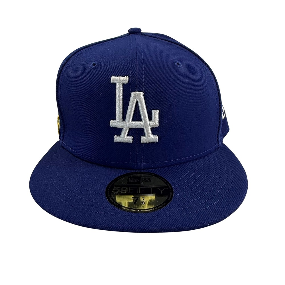 New Era 59FIFTY Los Angeles Dodgers Hat 7 7/8 Blue Greetings From LA 60243747